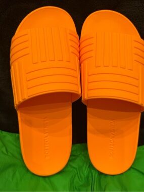 Bottega Veneta  Bright Orange Slide Sandals